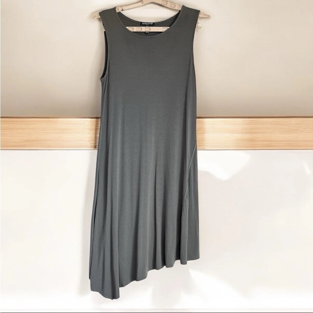 Eileen Fisher Dress Sz PP 2-4 Signature Jersey Gray Sleeveless Crew Neck Petite - Picture 2 of 11